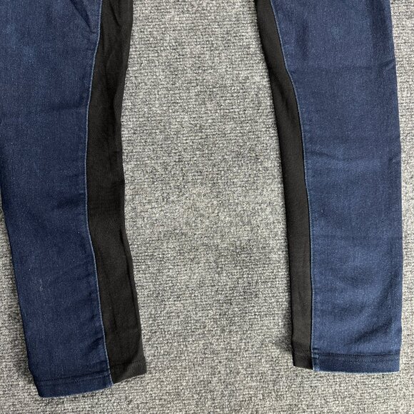 2B bebe Jeans Leggings Womens 28 Skinny Denim Front Black Knit Back - Picture 2 of 8